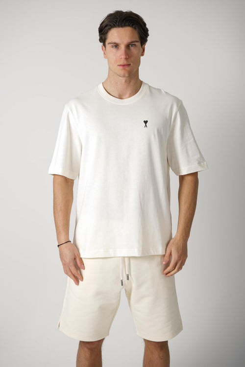 Ami Paris Front-Back Tee Creme