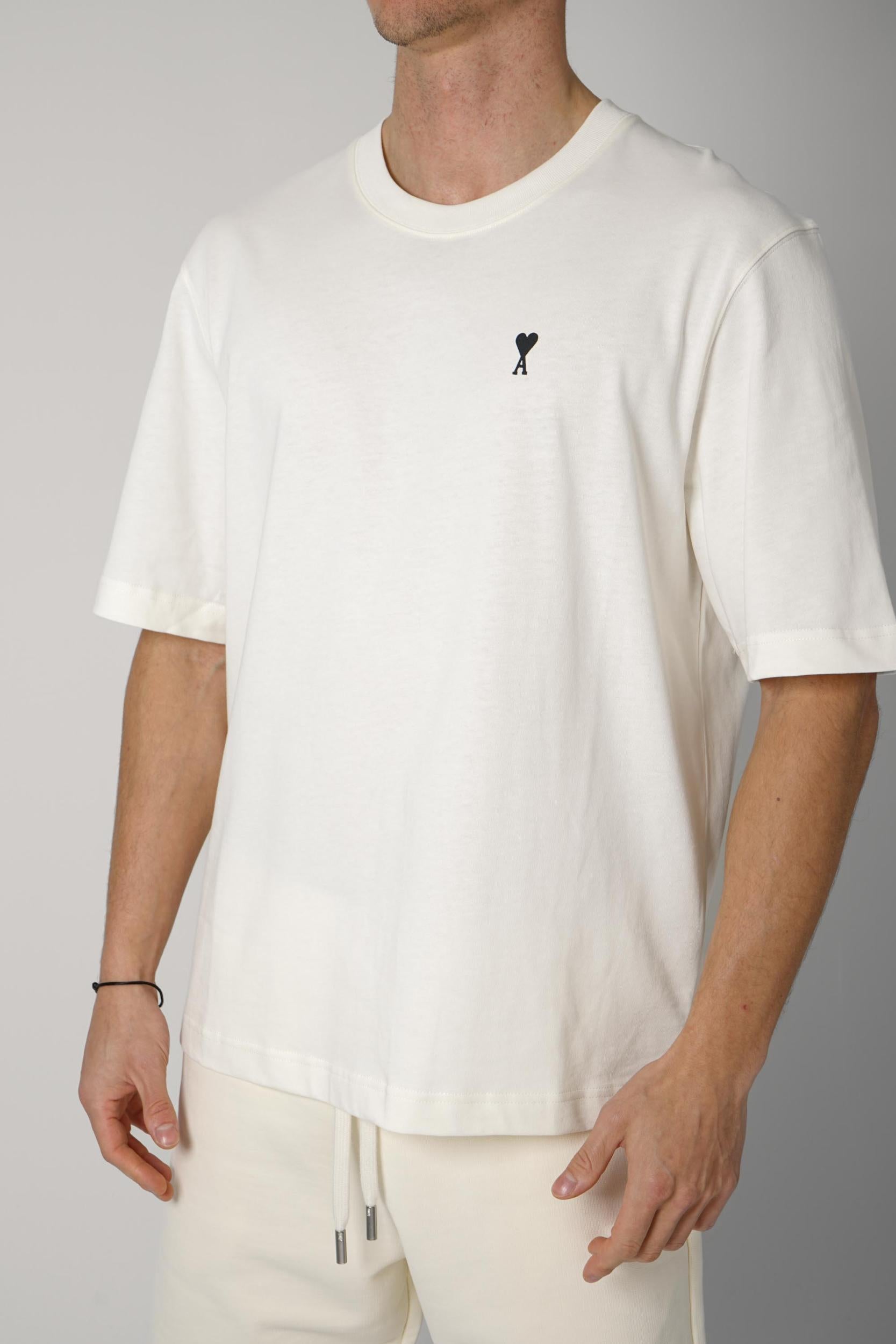 Ami Paris Front-Back Tee Creme