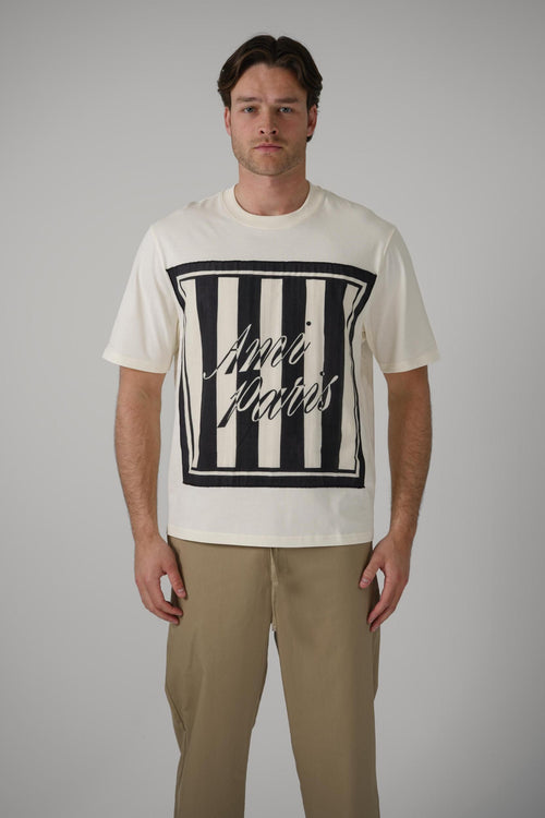 Ami Paris Front Logo T-Shirt Creme