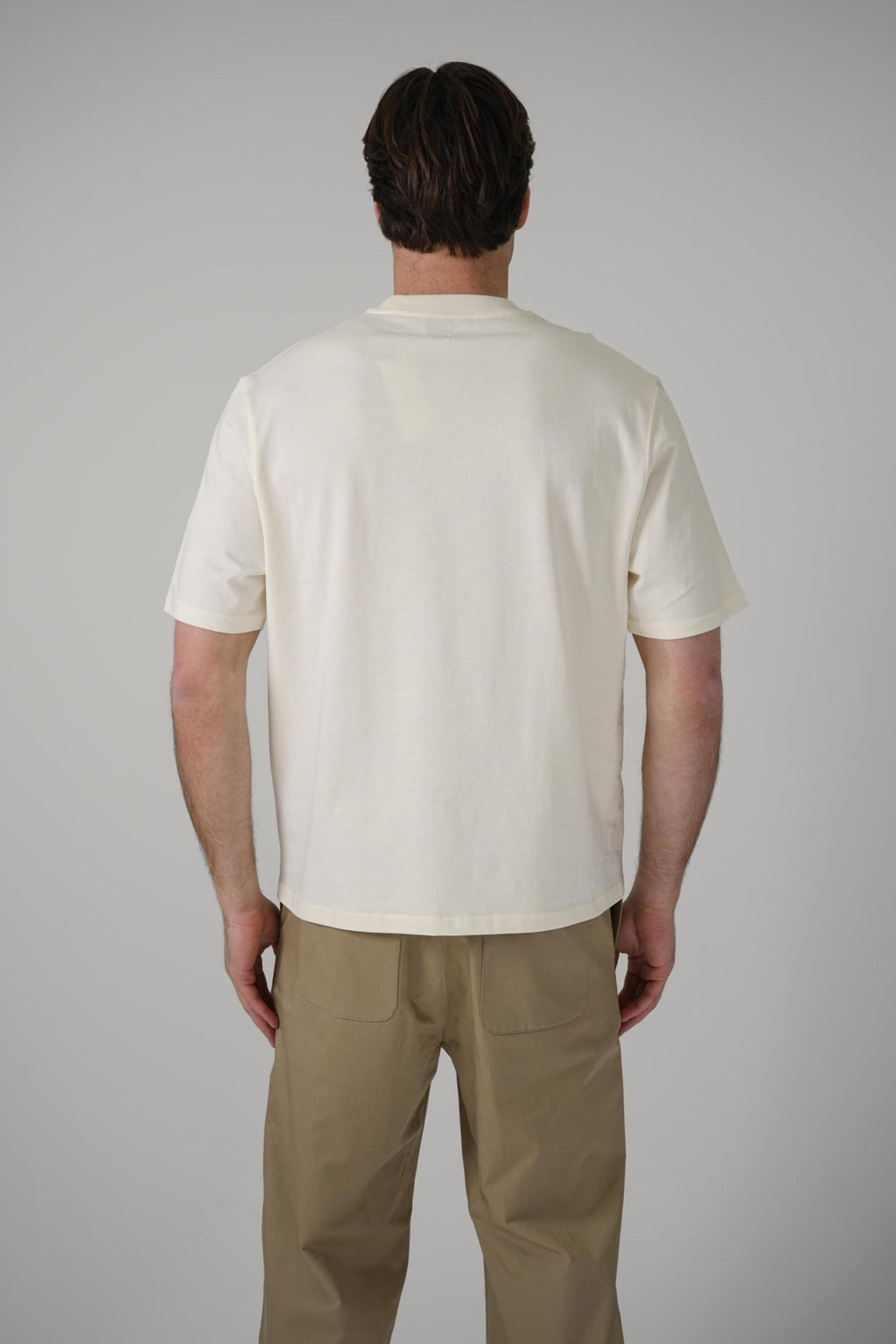 Ami Paris Front Logo T-Shirt Creme