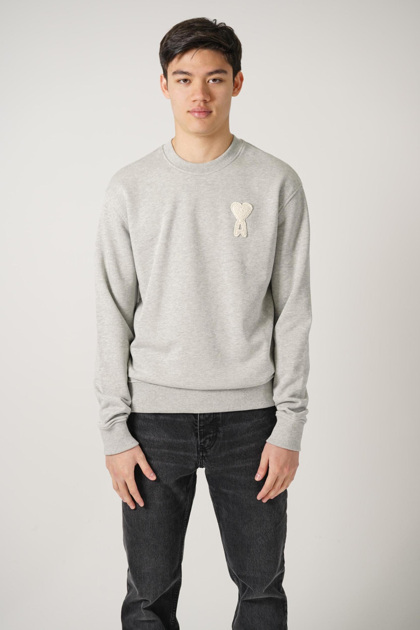 トップス AMI PARIS Grey Sweater Ami Paris Grey Logo Sweater – JURGEN STORE