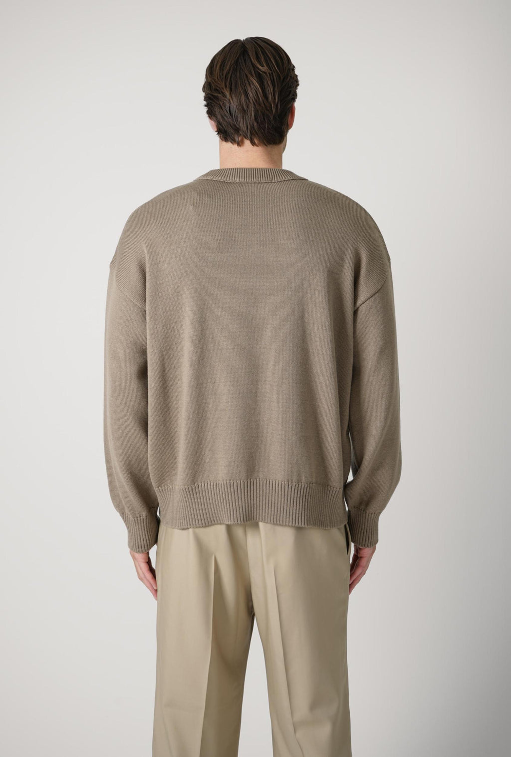Ami Paris Knitted Heart Logo Crewneck Beige/Taupe