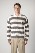 Ami Paris Knitted Longsleeve Polo Grey/Creme