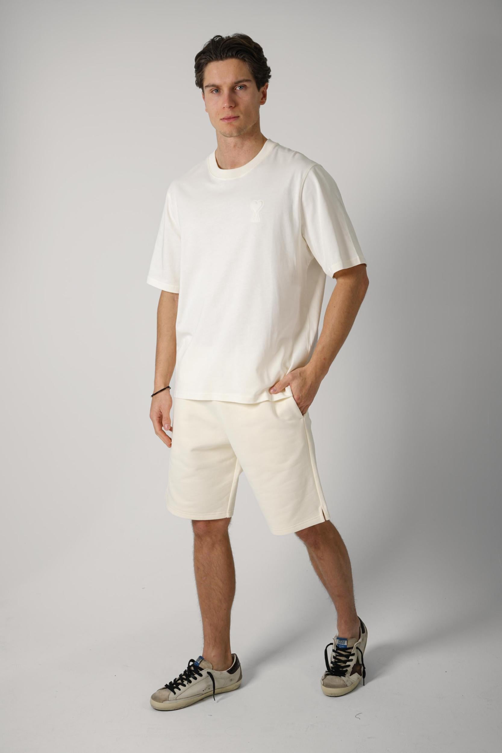Ami Paris Logo Tee Creme