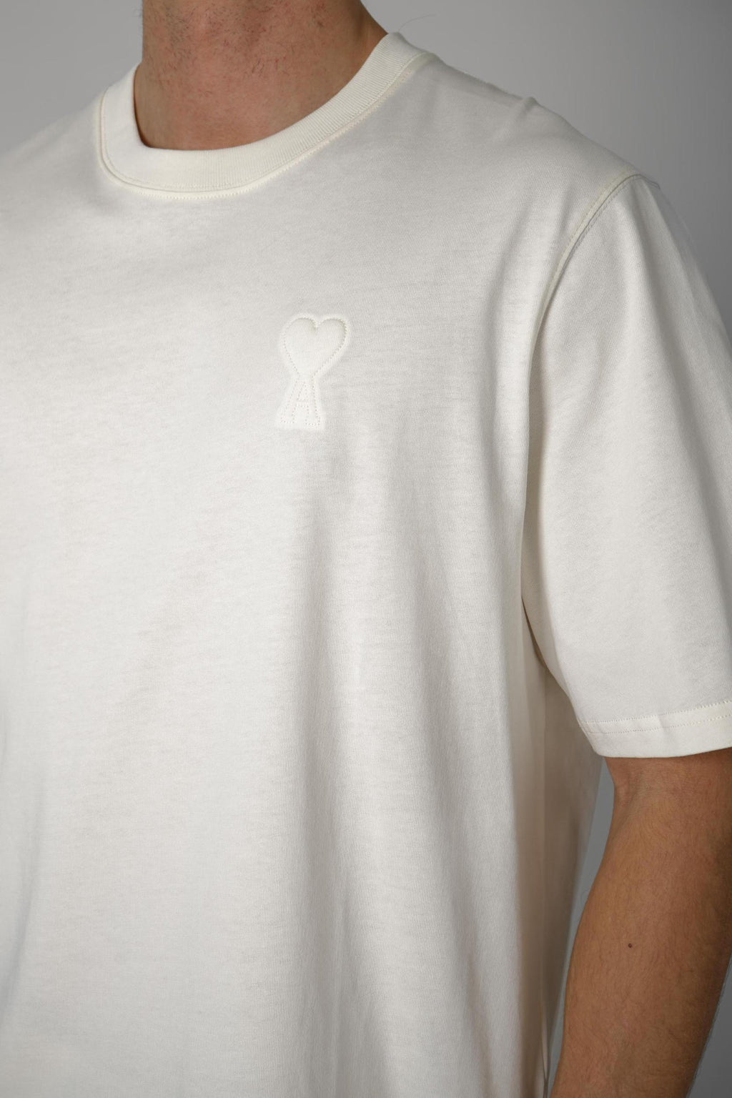 Ami Paris Logo Tee Creme