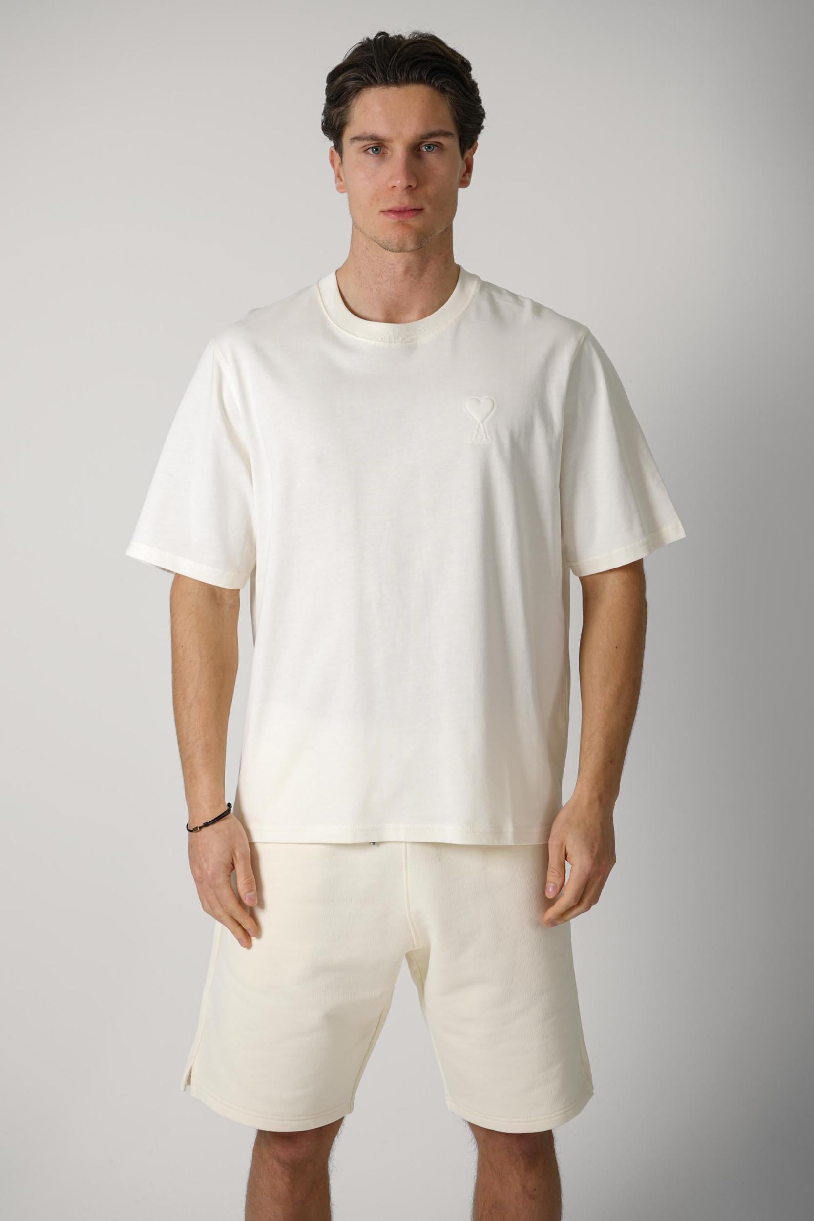 Ami Paris Logo Tee Creme
