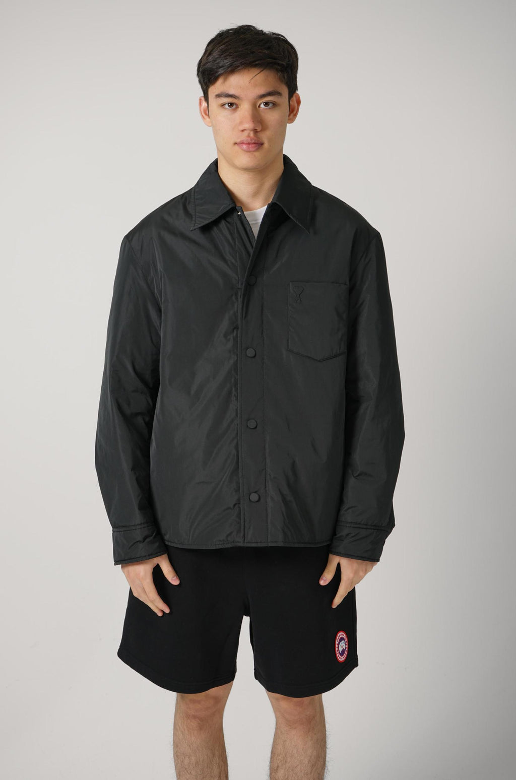 Ami Paris Nylon Shirt Jacket Black