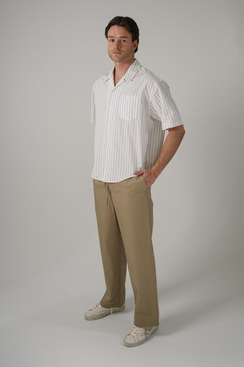 Ami Paris Short-Sleeve Shirt White/Matcha