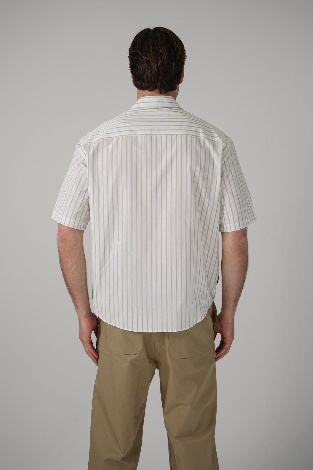 Ami Paris Short-Sleeve Shirt White/Matcha