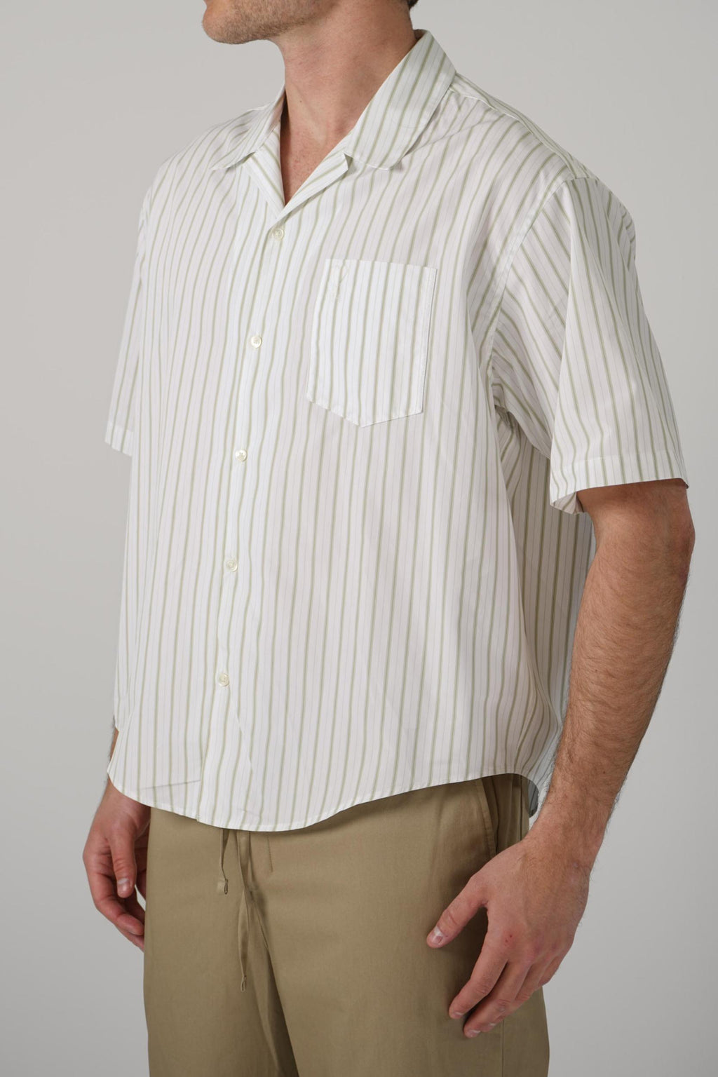 Ami Paris Short-Sleeve Shirt White/Matcha