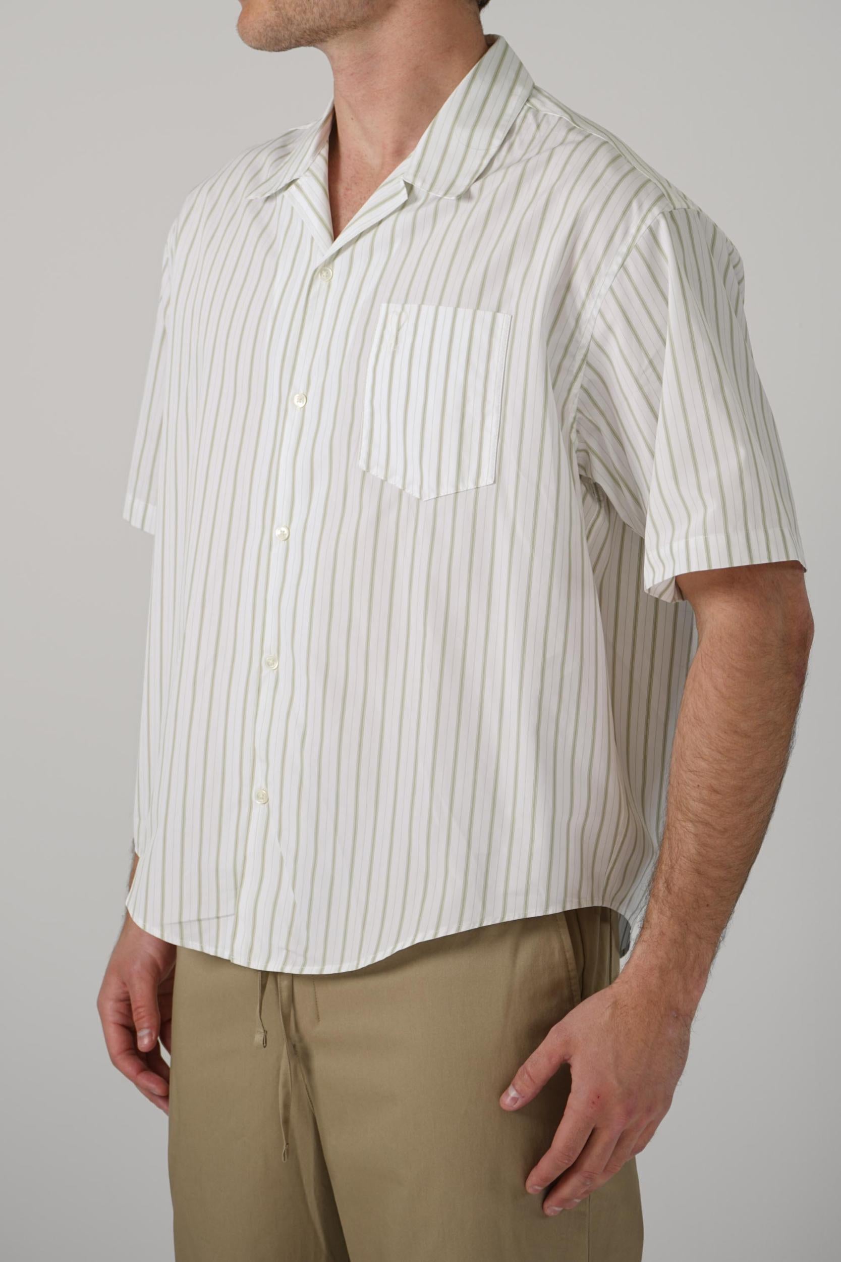 Ami Paris Short-Sleeve Shirt White/Matcha