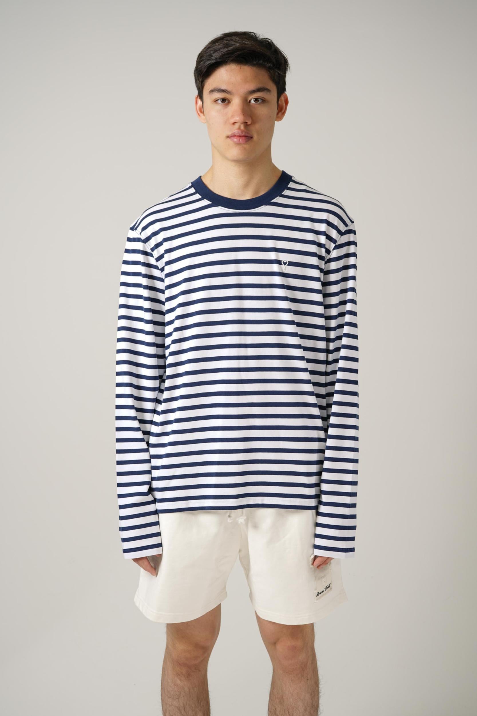 Ami Paris Striped Longsleeve Blue
