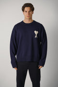 Ami Paris Wool Cotton Sweater Navy