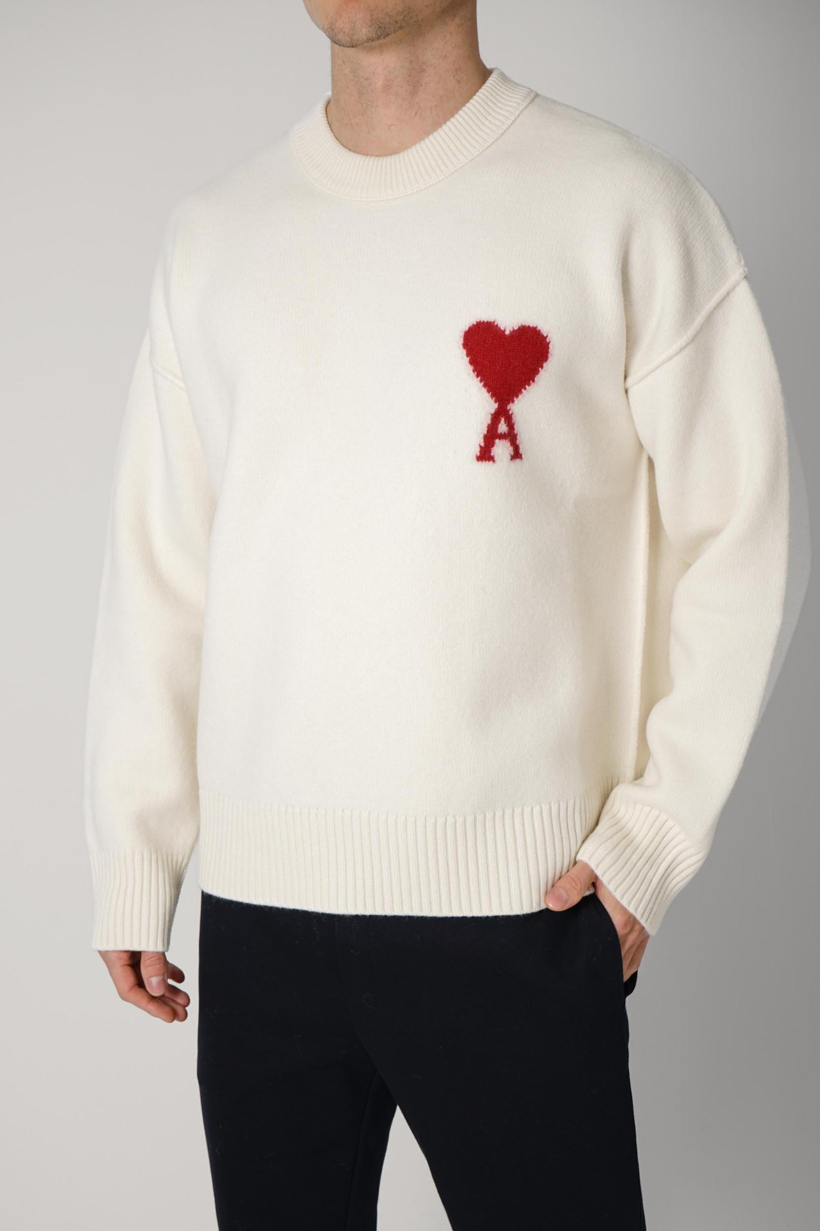 Ami Paris Wool Sweater Off White