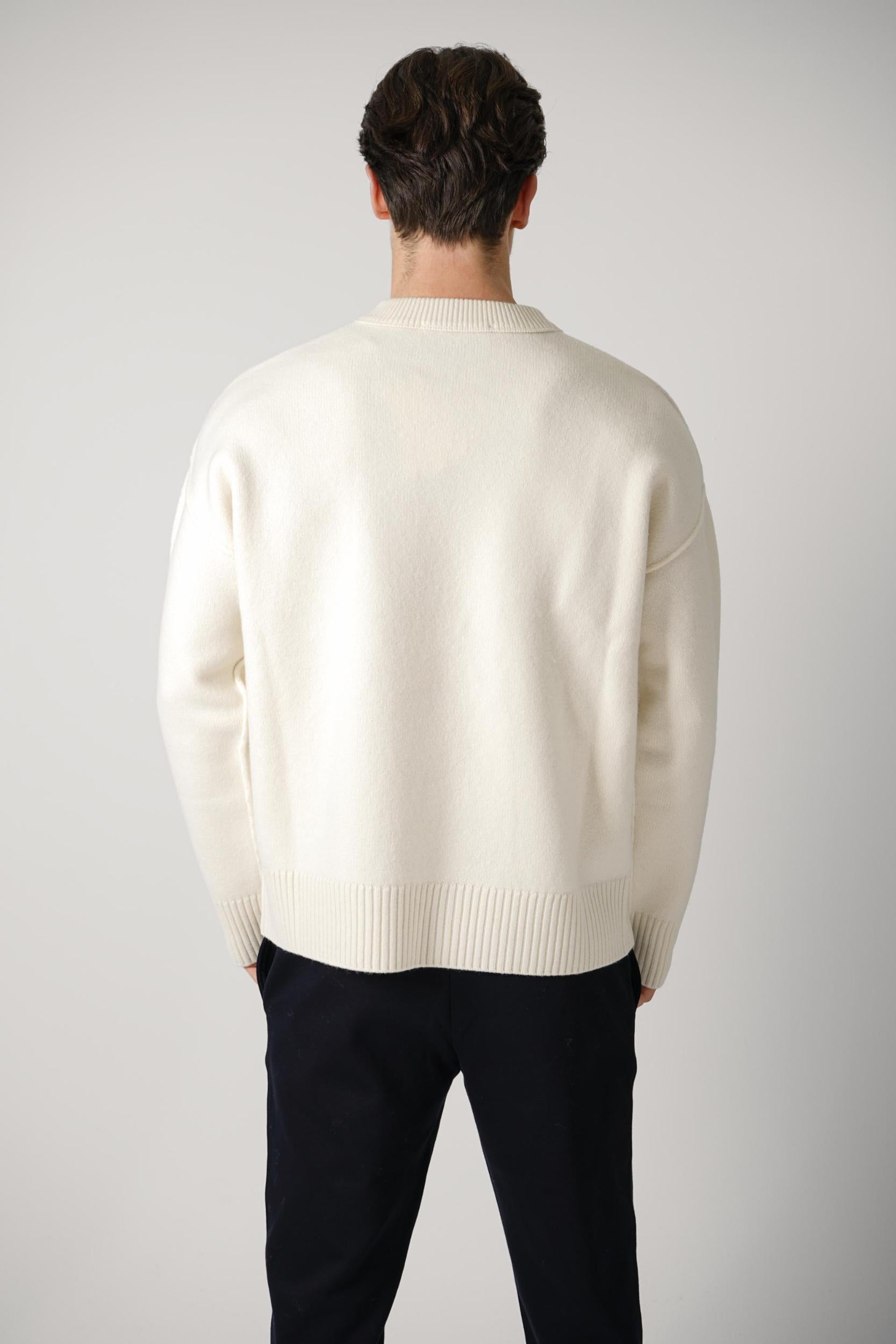 Ami Paris Wool Sweater Off White