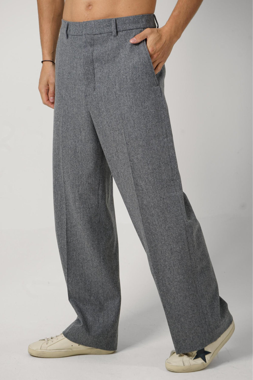 Ami Paris Wool Trousers Grey/Gris