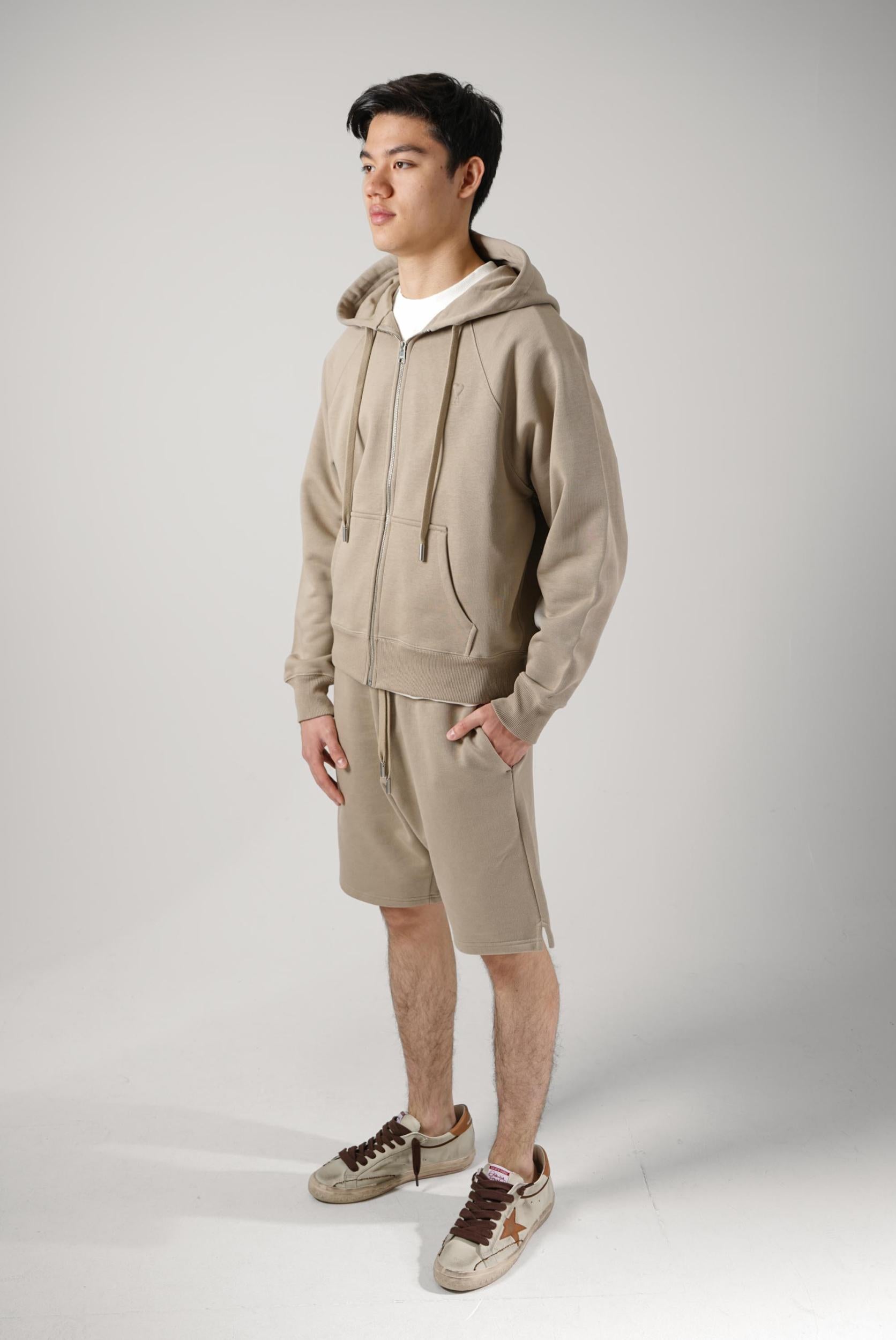 Ami Paris Zip-Up Vest Brown