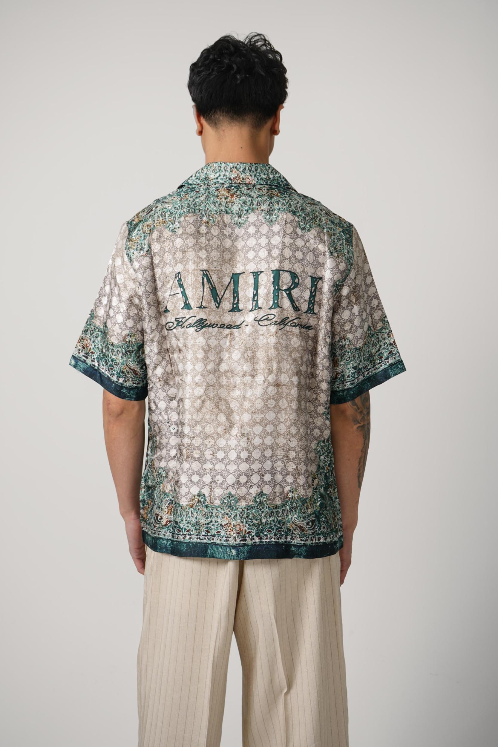 Amiri Bandana Bowling Shirt Green