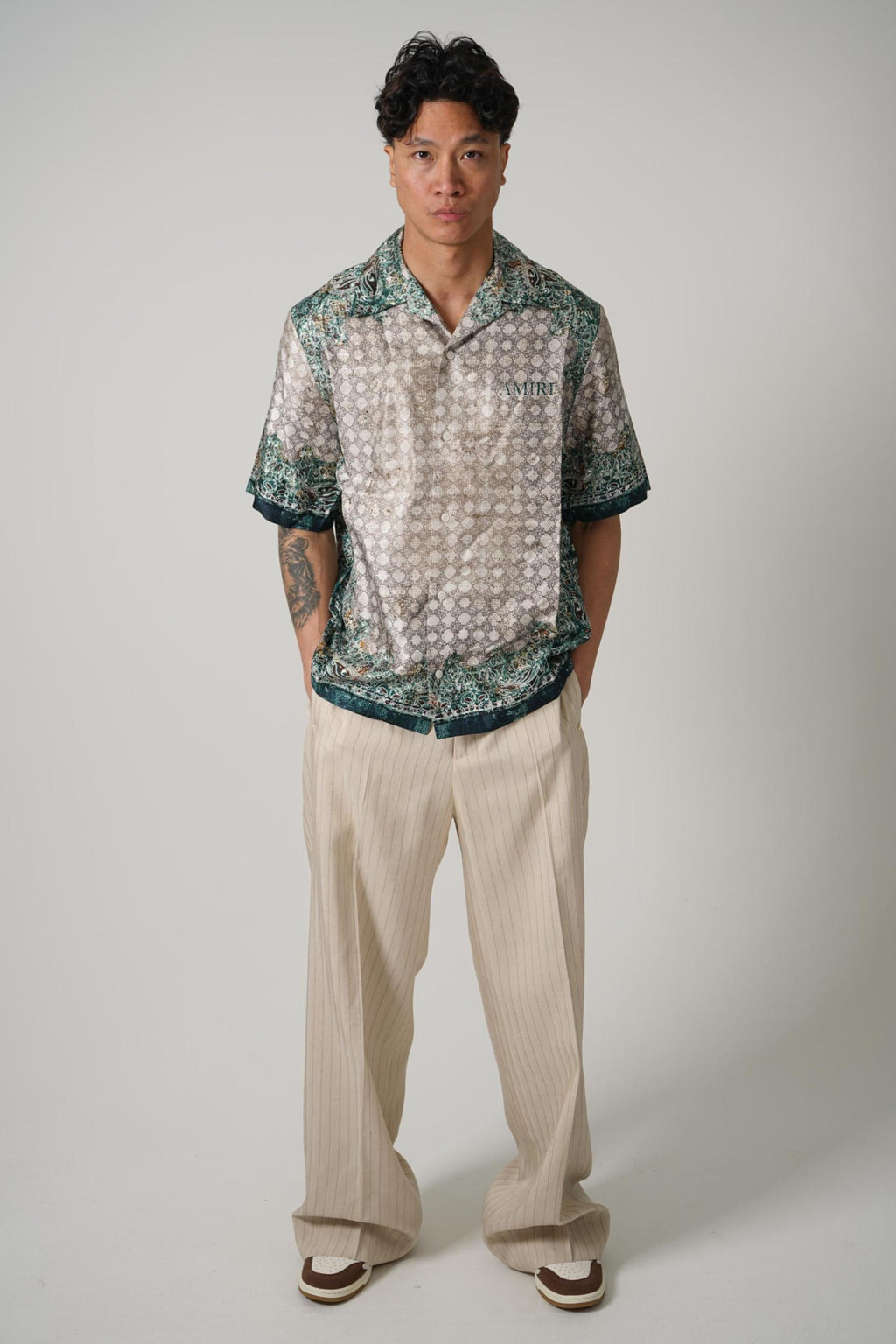 Amiri Bandana Bowling Shirt Green