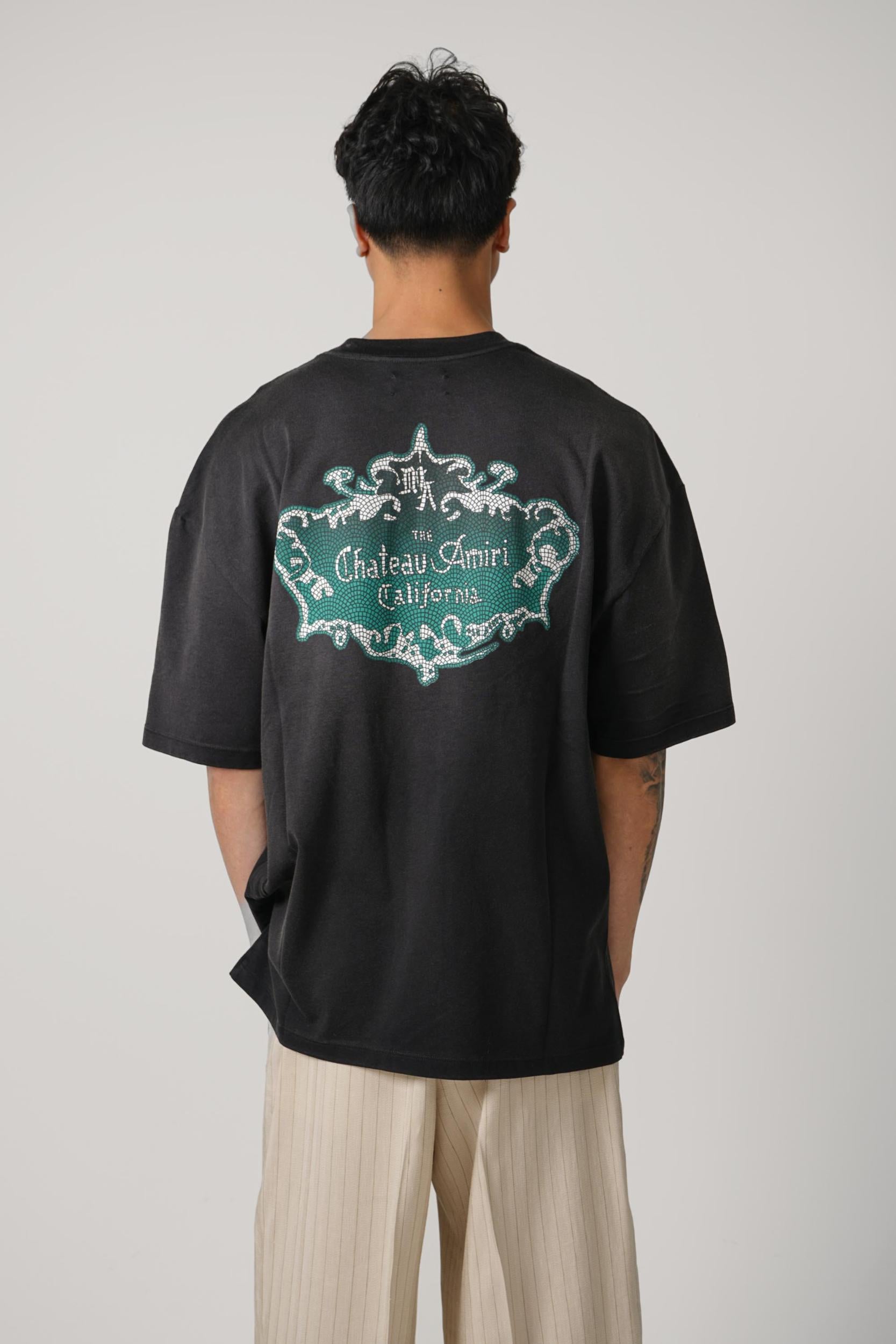 Amiri Chateau Crest Os Tee Black