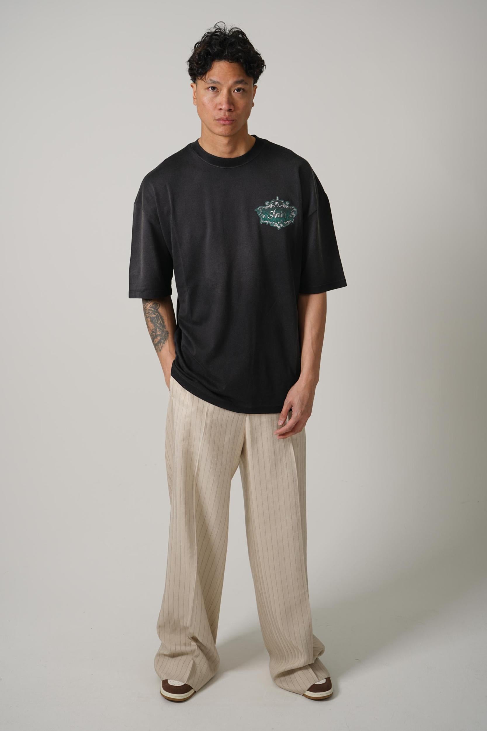 Amiri Chateau Crest Os Tee Black