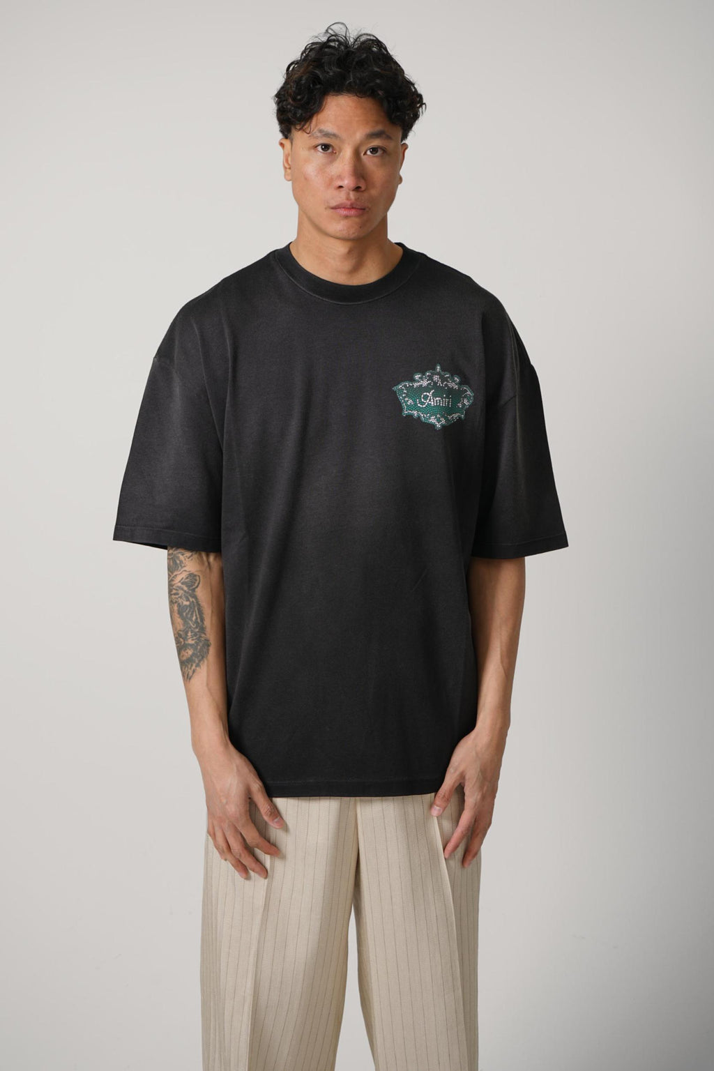 Amiri Chateau Crest Os Tee Black