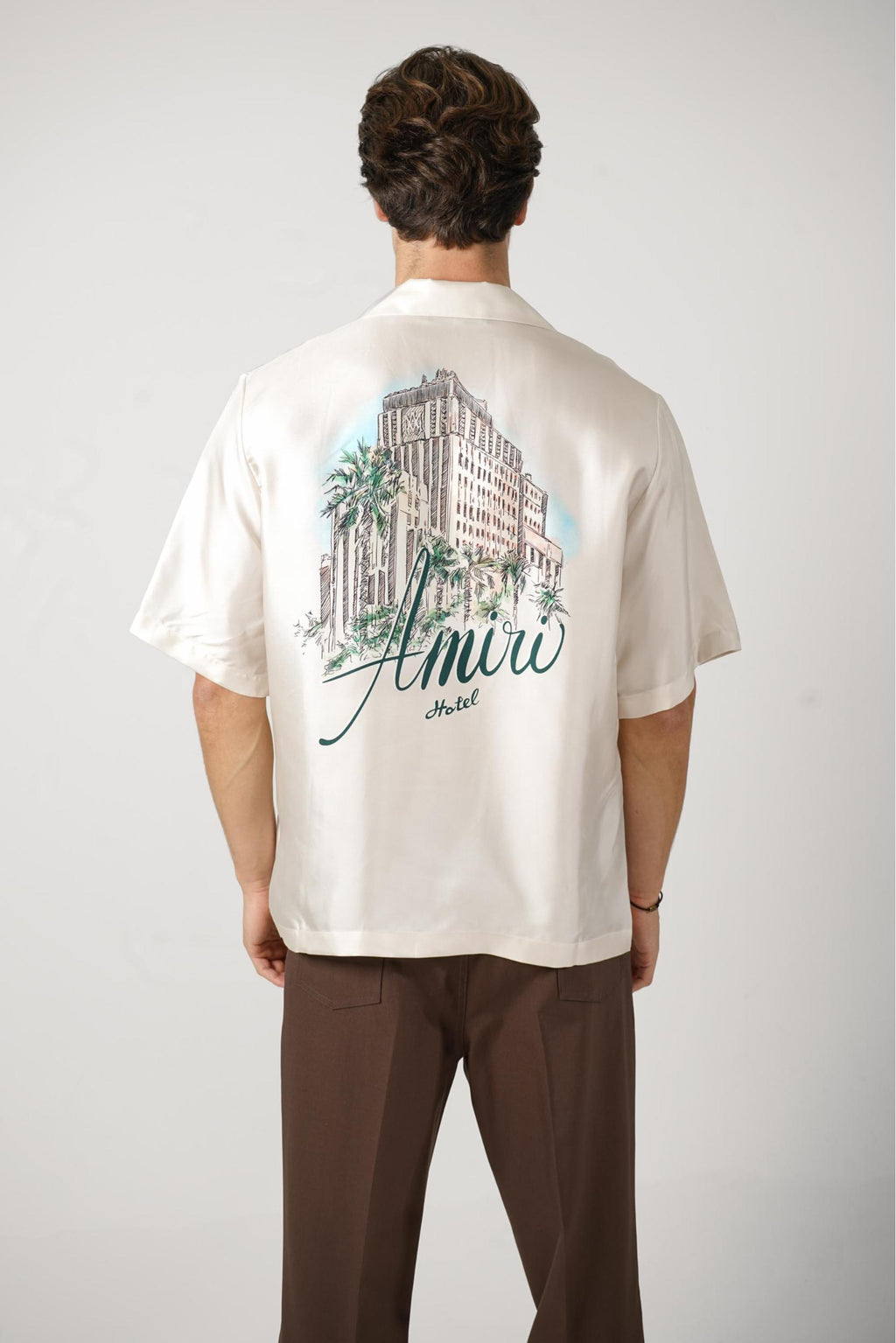 Amiri Hotel Bowling Shirt Alabaster