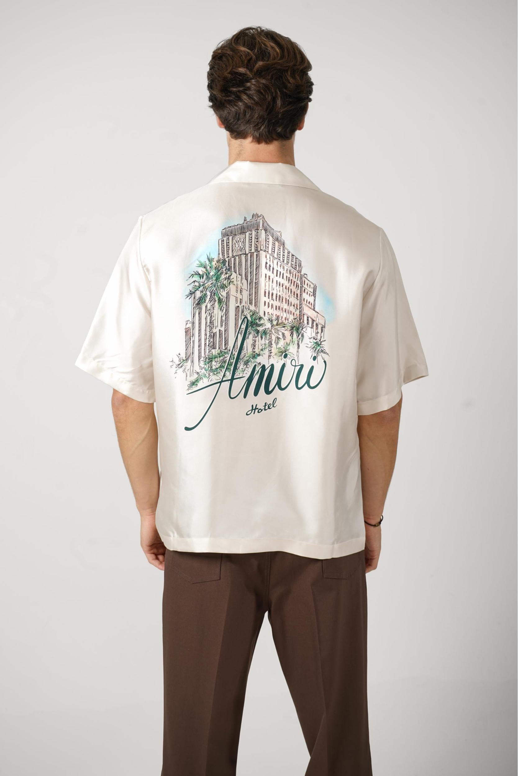 Amiri Hotel Bowling Shirt Alabaster