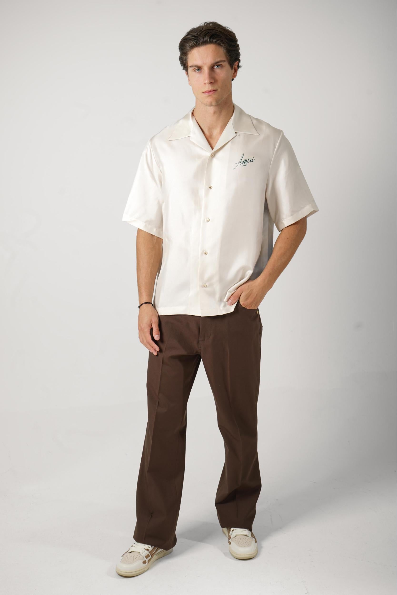 Amiri Hotel Bowling Shirt Alabaster