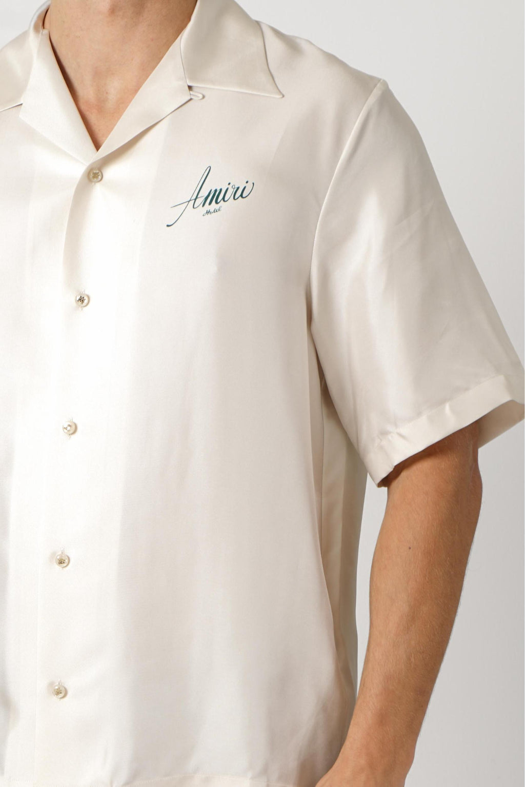 Amiri Hotel Bowling Shirt Alabaster