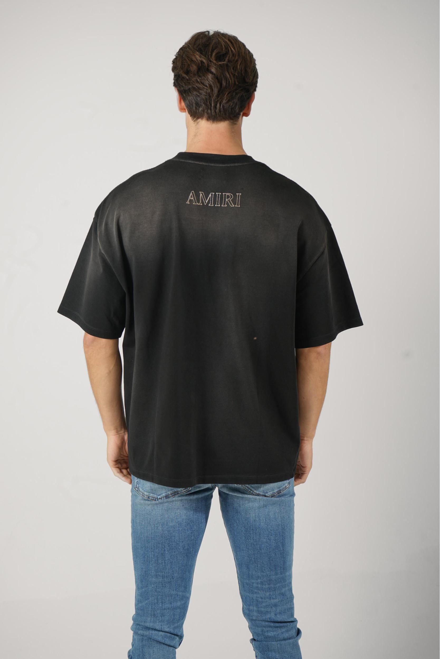 Amiri Ma Outline Oversized Tee Black
