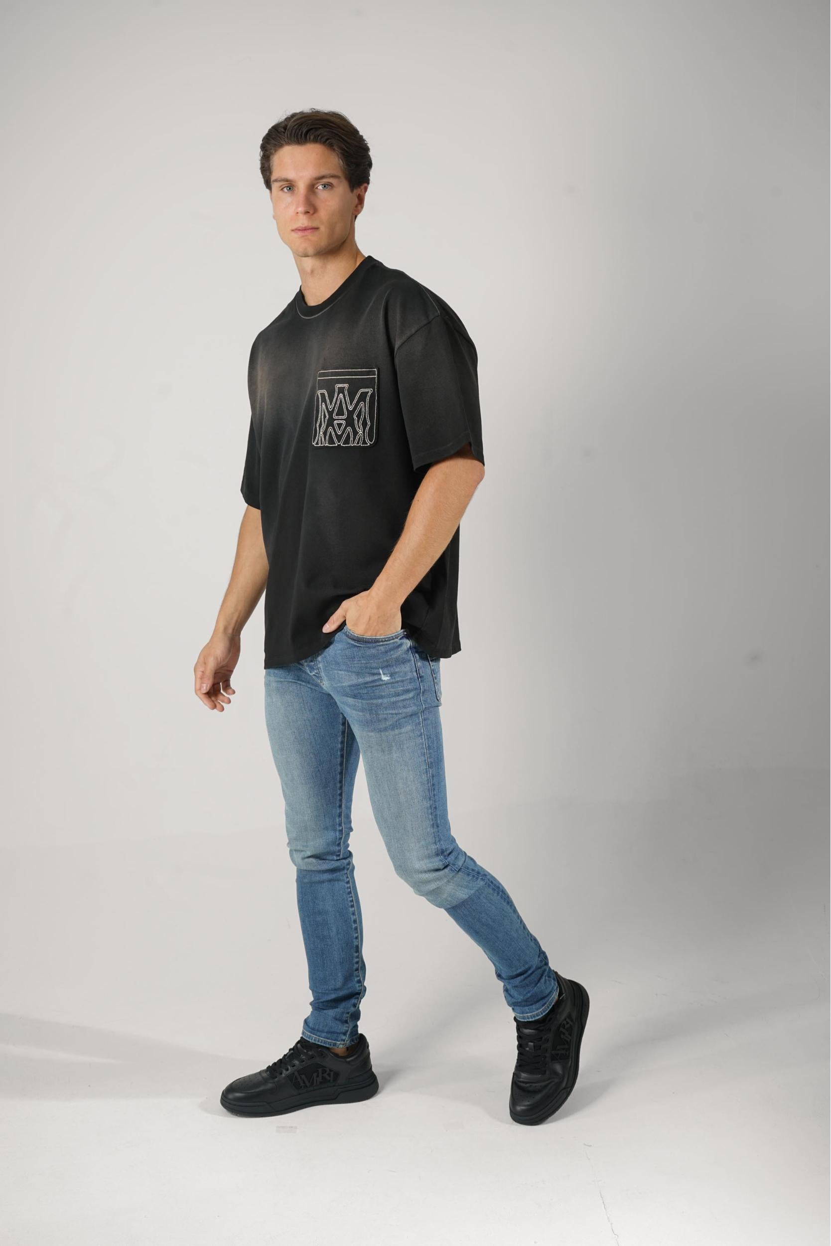 Amiri Ma Outline Oversized Tee Black