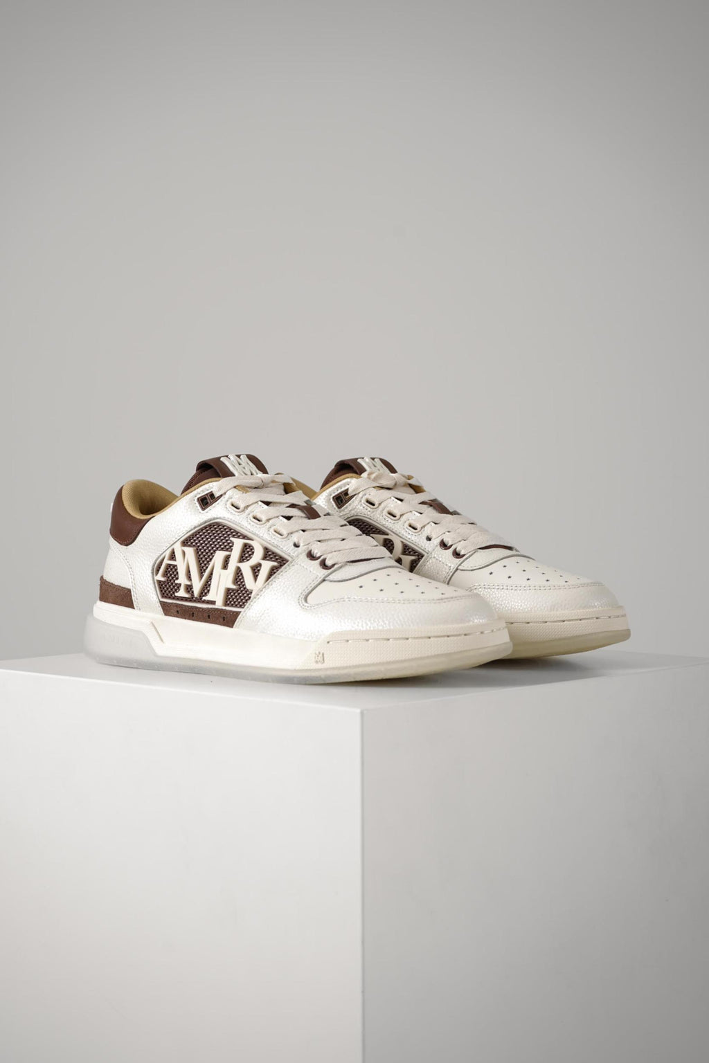 Amiri Pebbled Classic Low Sneaker White/Brown