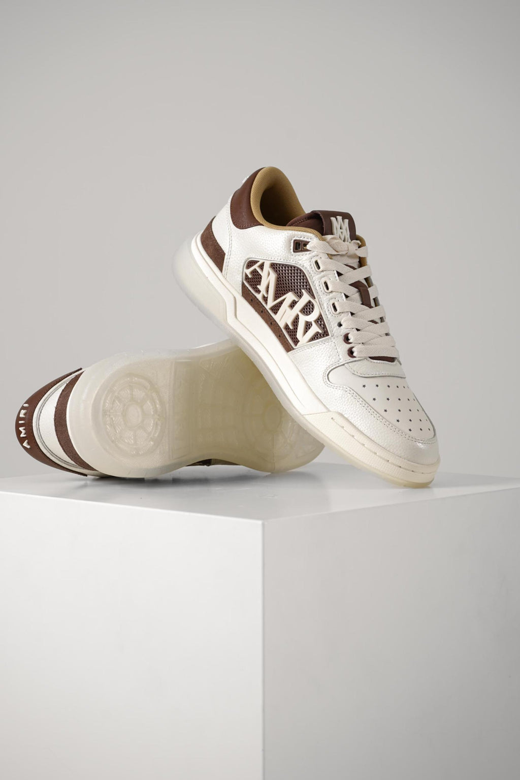 Amiri Pebbled Classic Low Sneaker White/Brown