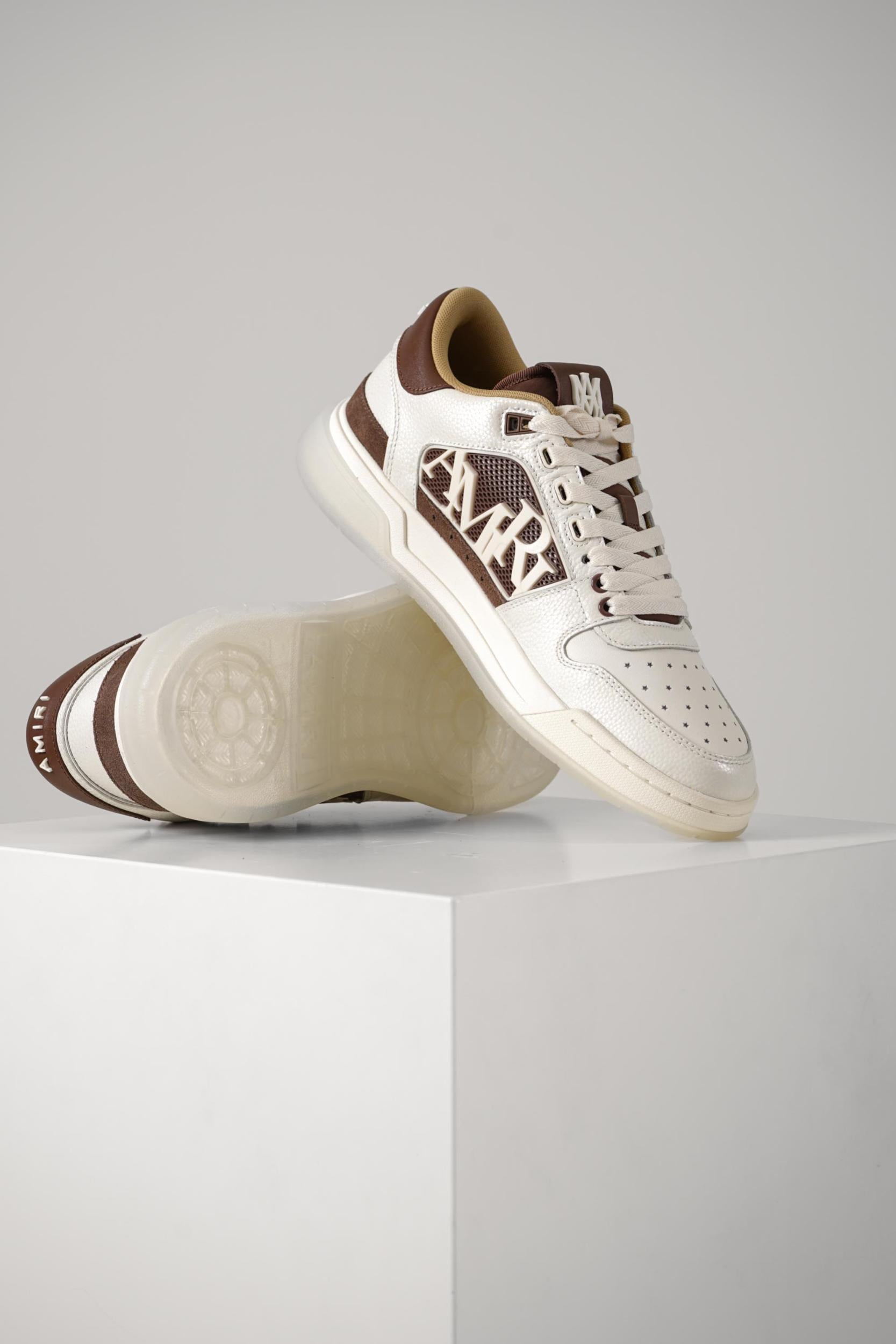 Amiri Pebbled Classic Low Sneaker White/Brown