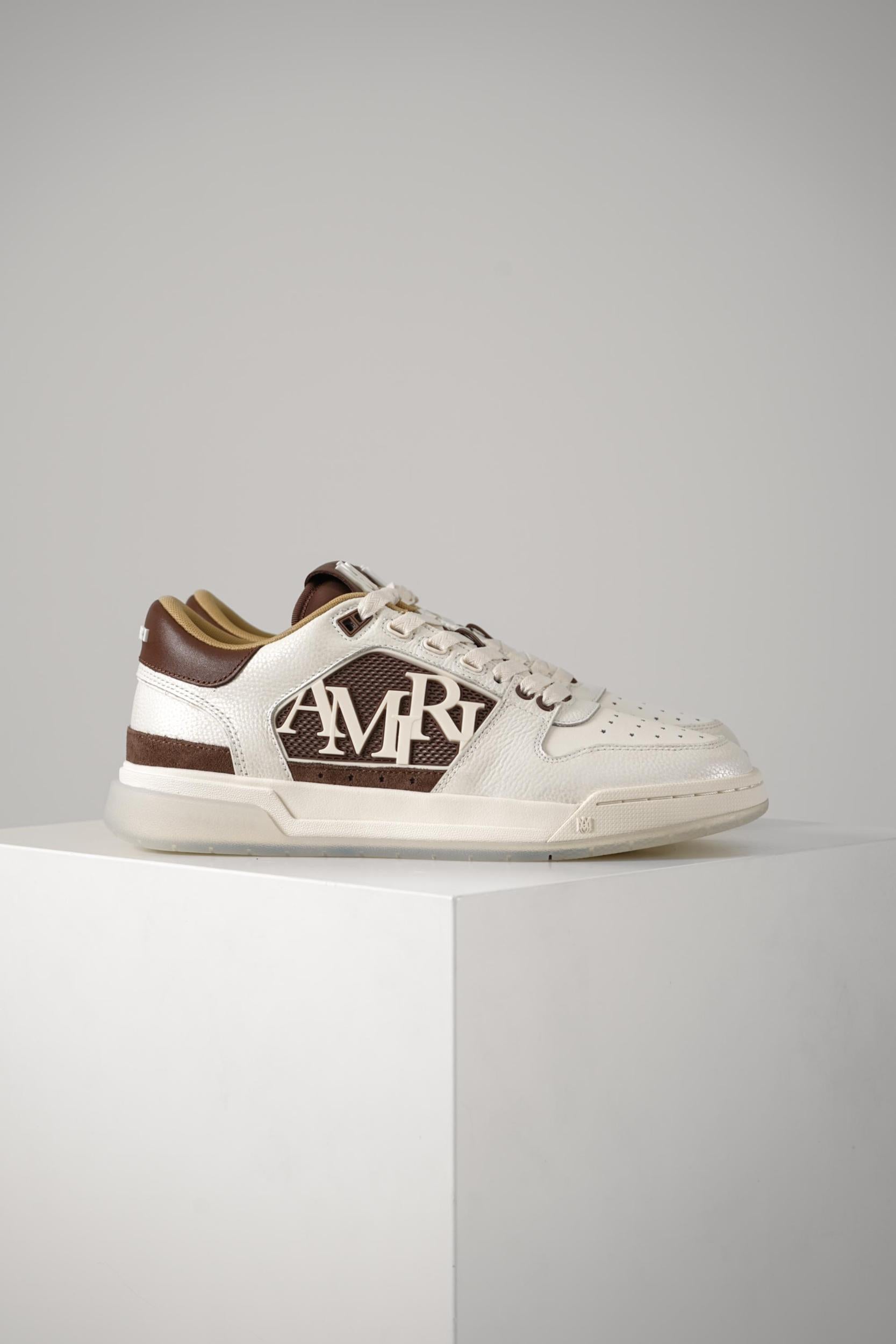 Amiri Pebbled Classic Low Sneaker White/Brown