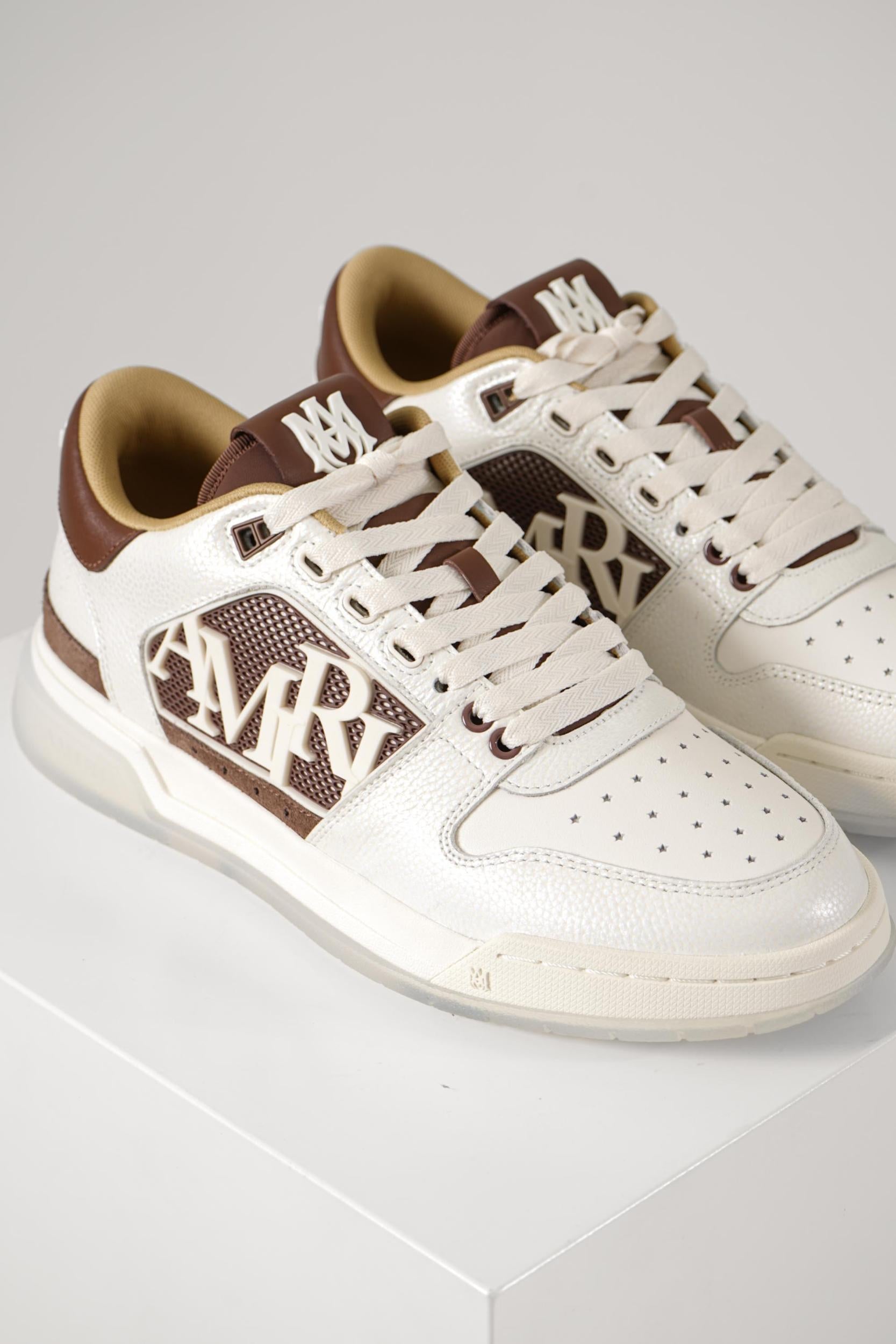 Amiri Pebbled Classic Low Sneaker White/Brown