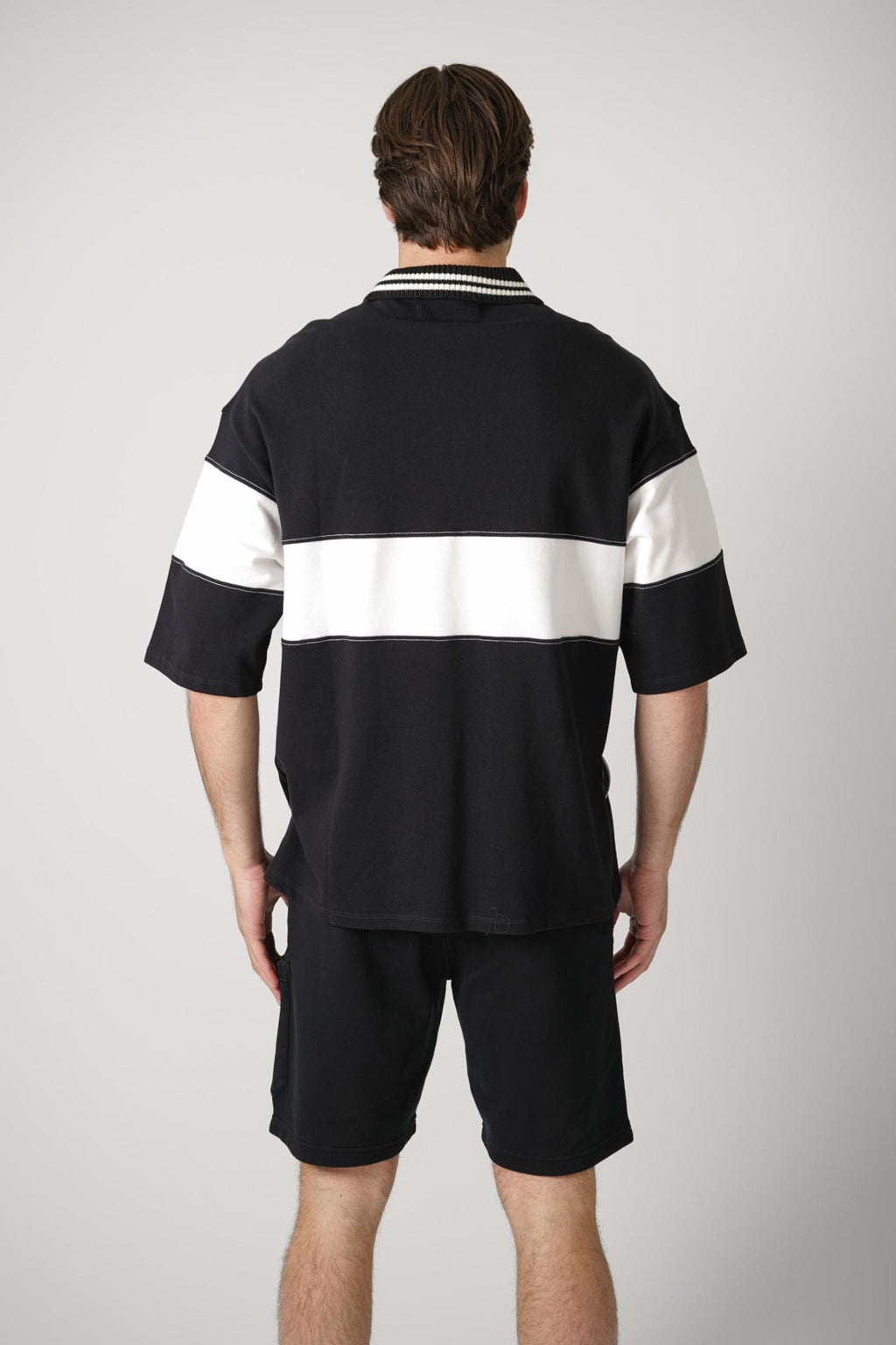 Amiri Sport Oversized Football Polo Black/White