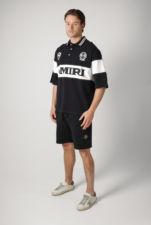 Amiri Sport Oversized Football Polo Black/White