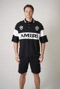 Amiri Sport Oversized Football Polo Black/White
