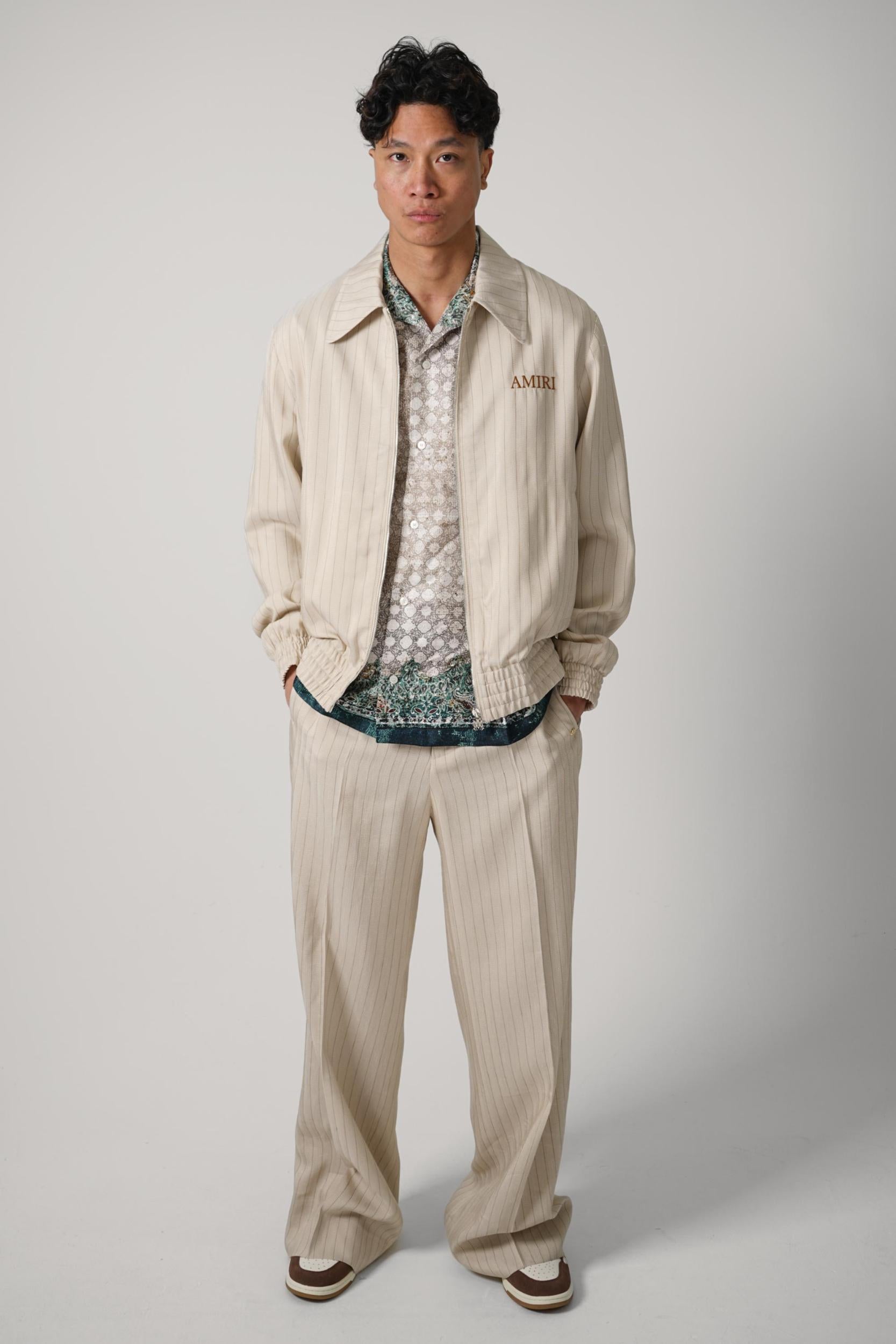 Amiri Striped Tailored Pant Beige