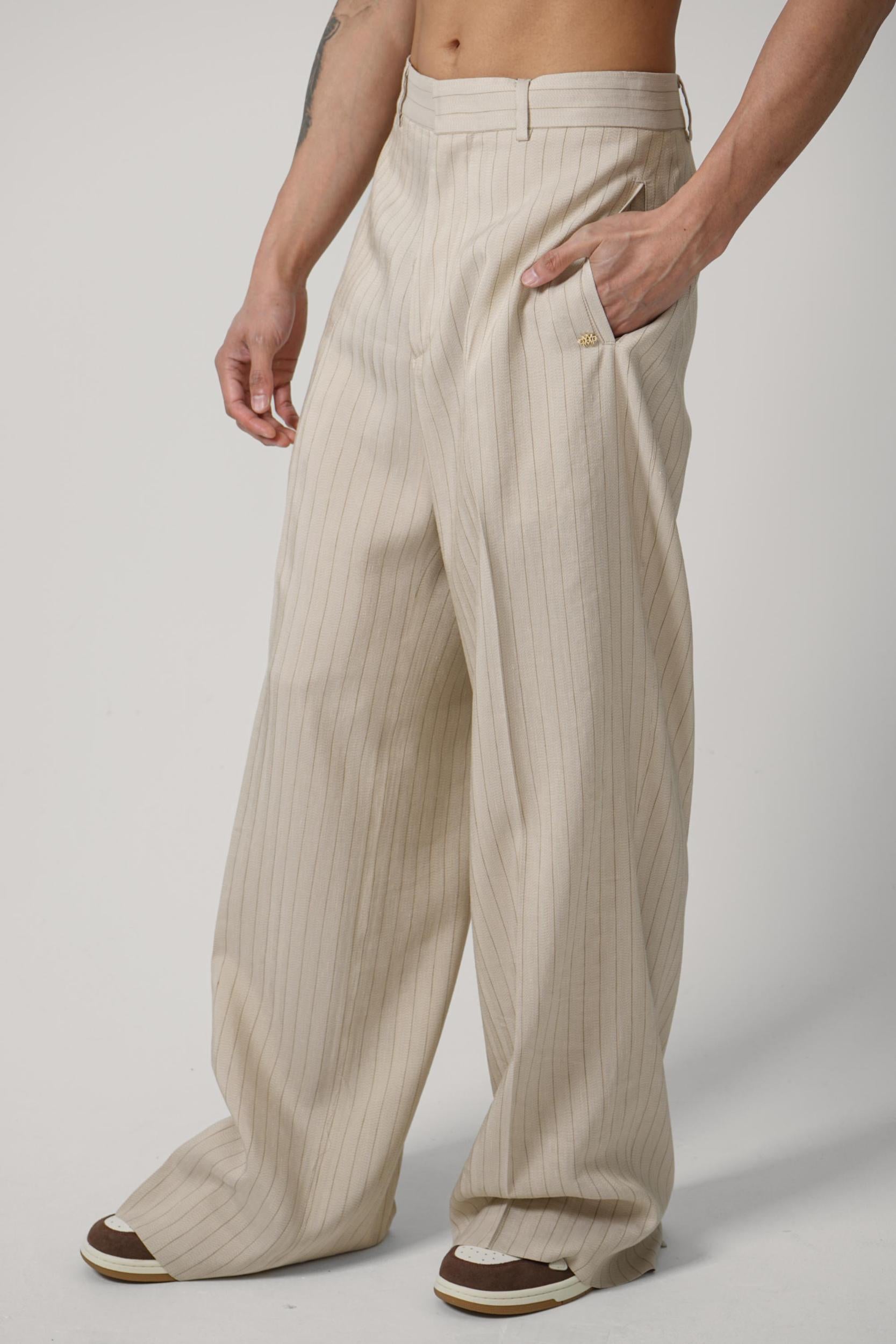 Amiri Striped Tailored Pant Beige