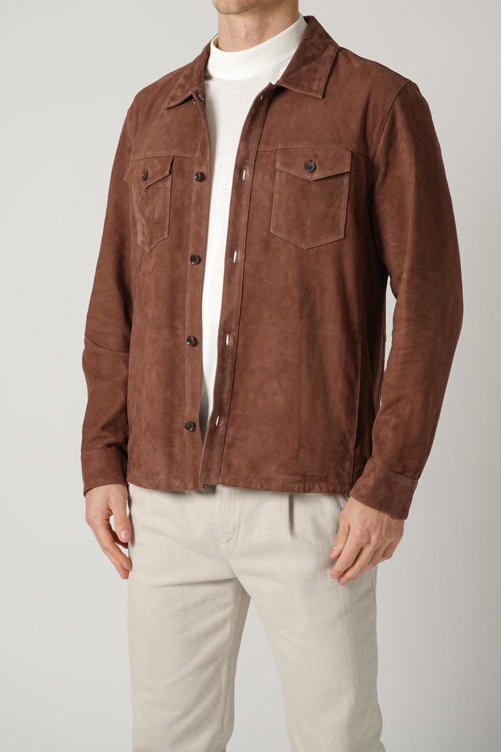 Arma Dex Suede Jacket Marrone