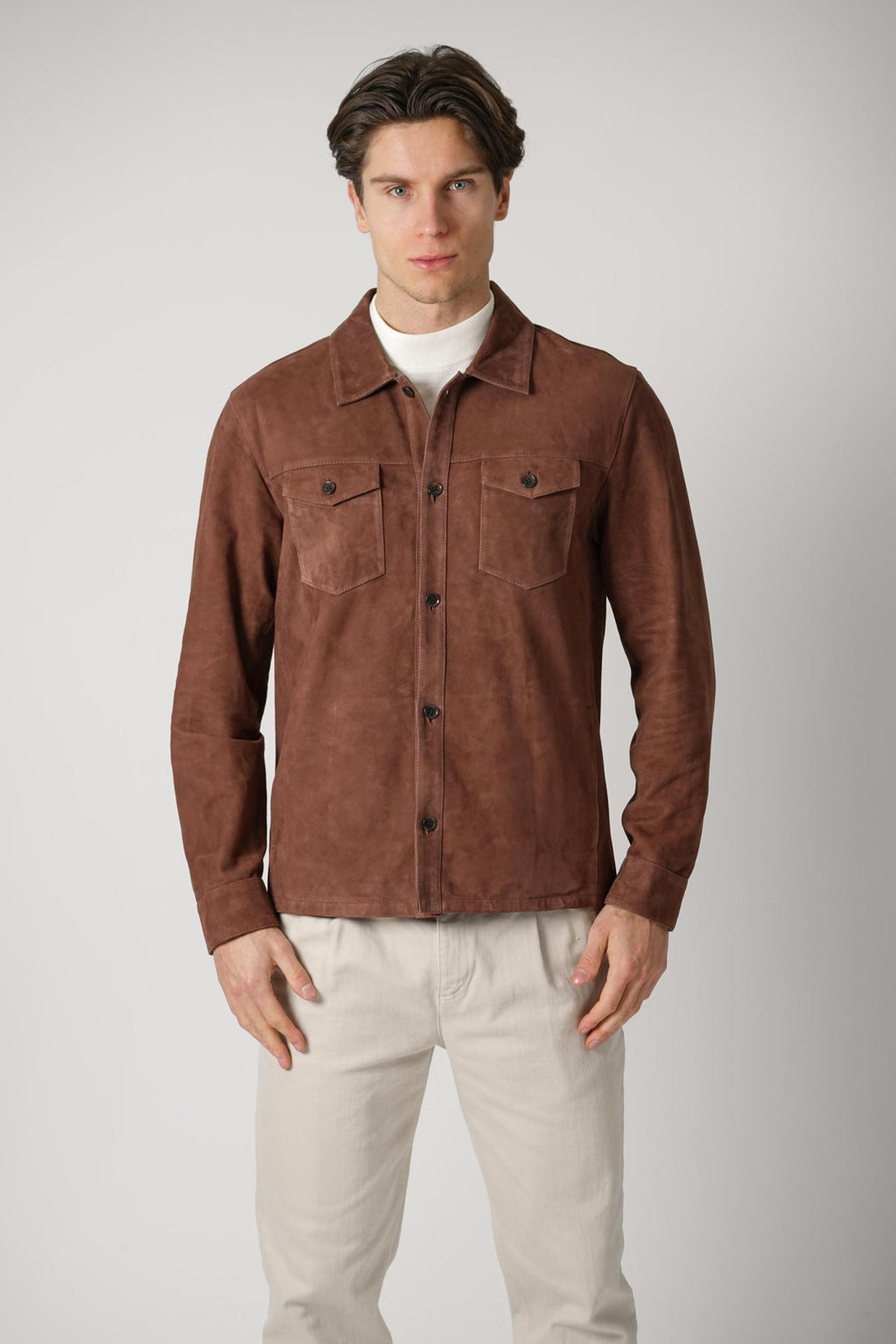 Arma Dex Suede Jacket Marrone