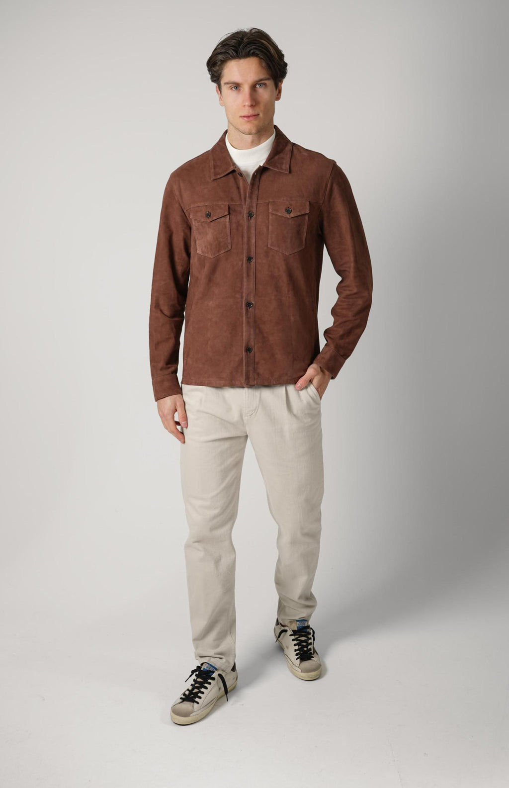 Arma Dex Suede Jacket Marrone