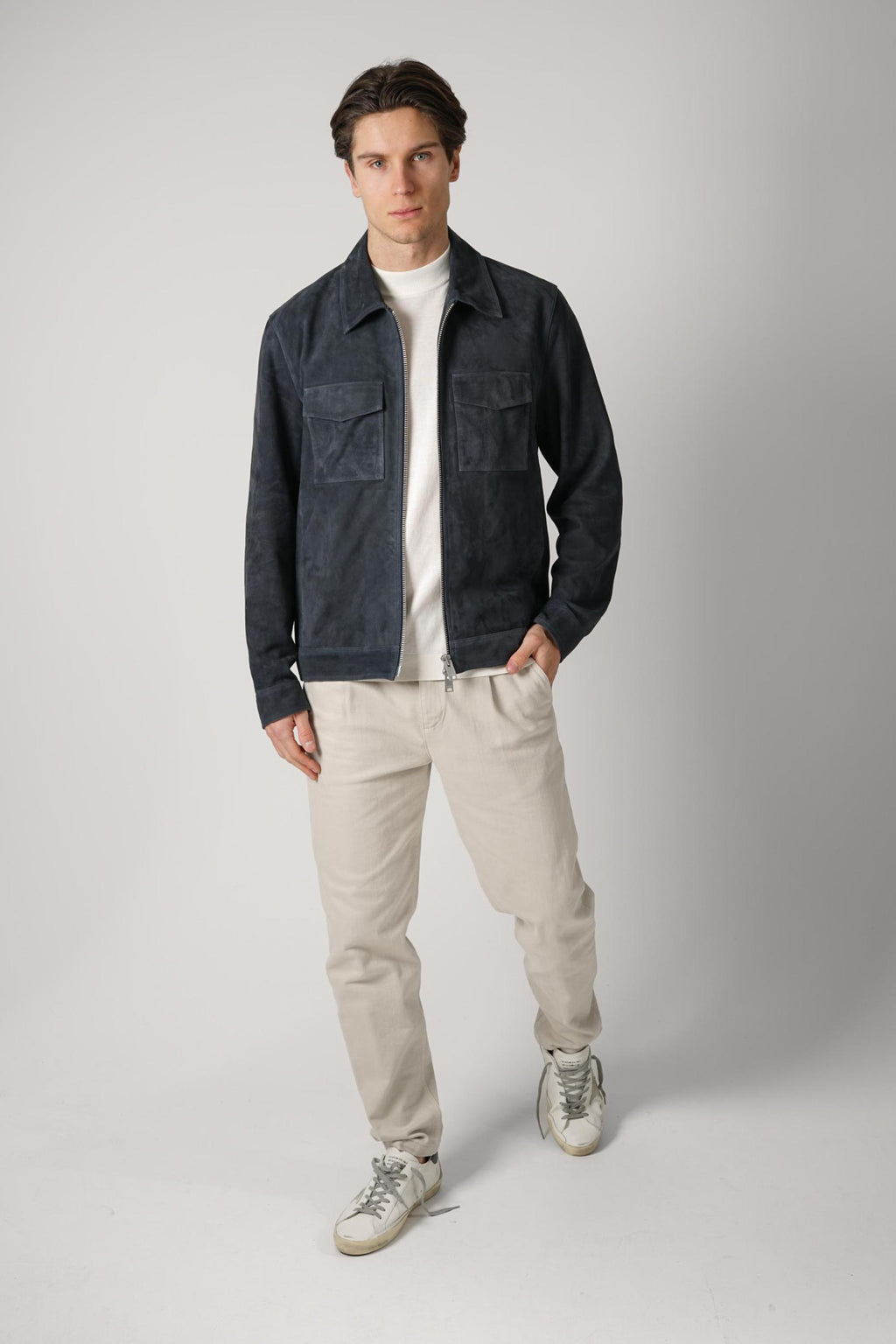Arma Hardin Suede Jacket Baum Royal Blue