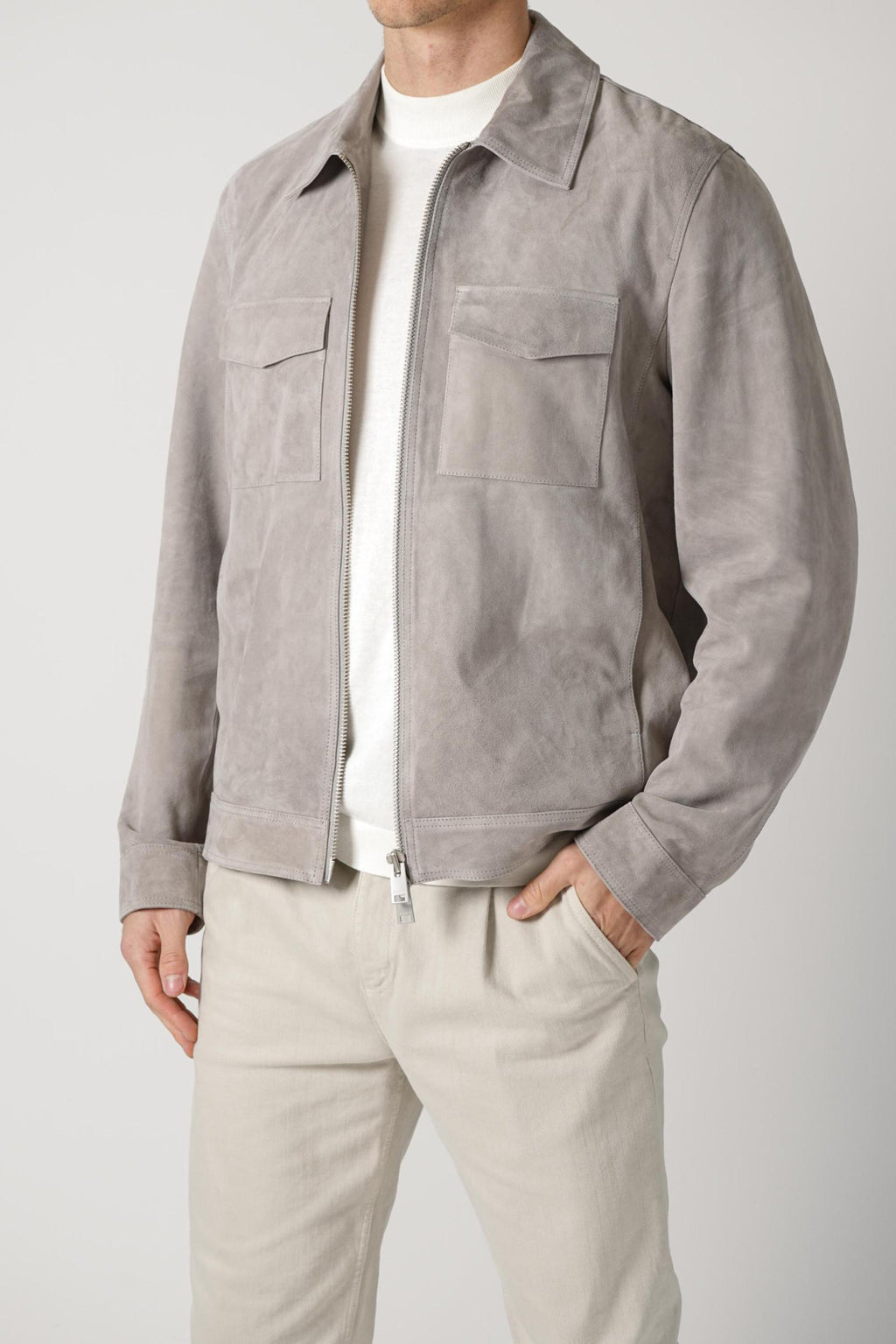 Arma Hardin Suede Jacket Light-Grey