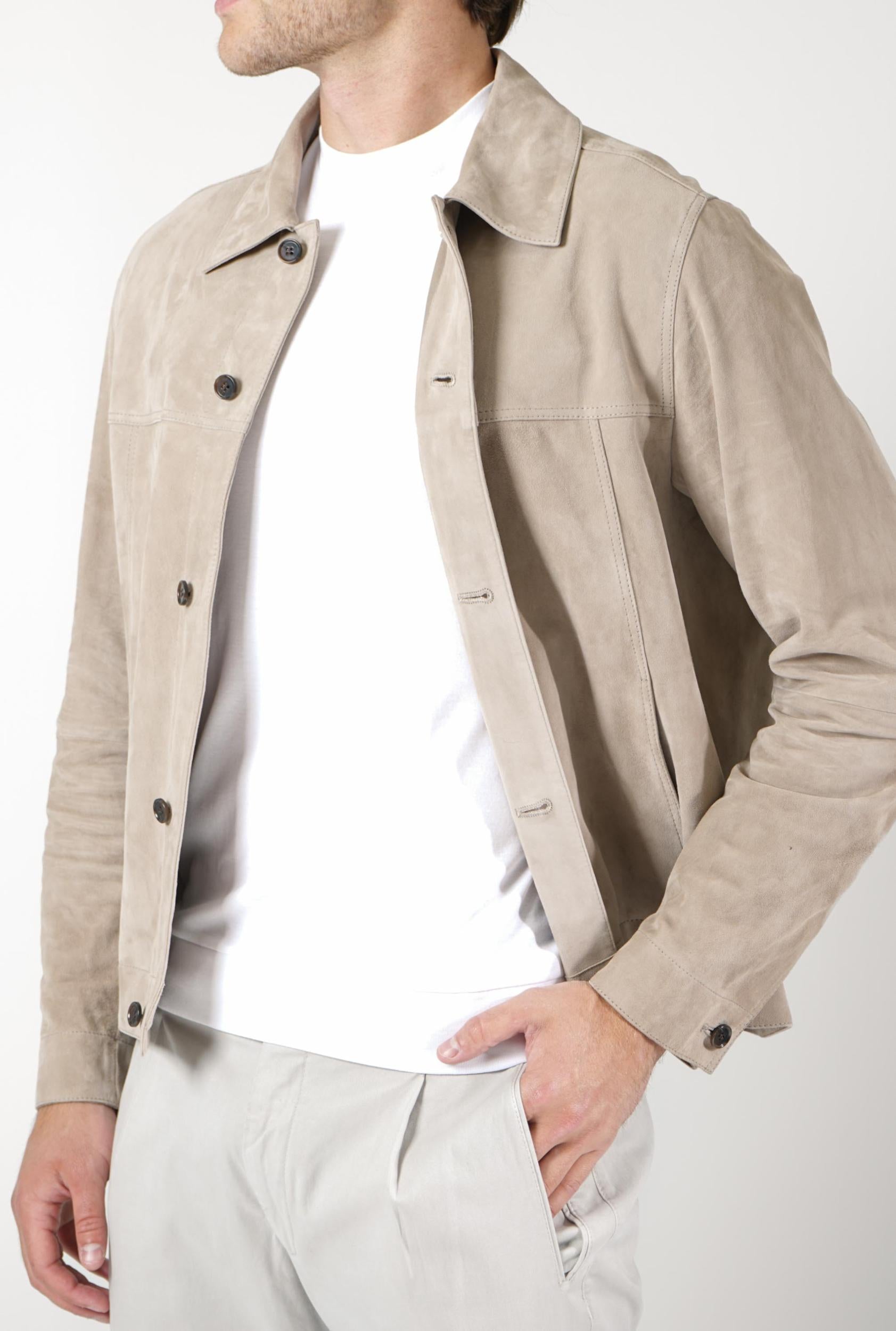 Arma Jaden Goat Suede Sturdy Jacket Grey-Taupe