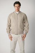 Arma Suede Bomber Jacket  Beige