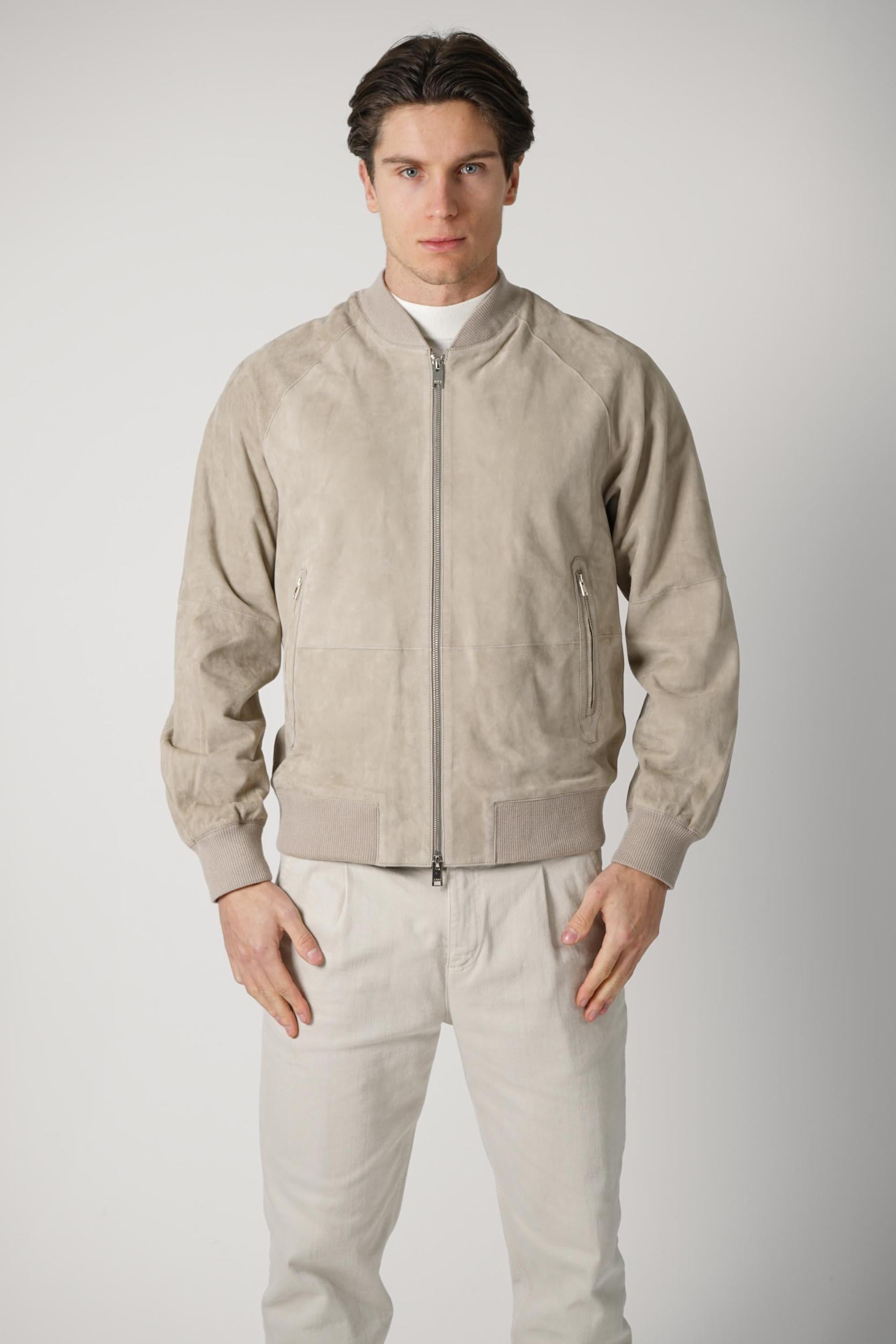 Arma Suede Bomber Jacket  Beige